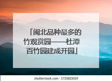 闽北品种最多的竹观赏园——杜潭百竹园建成开园