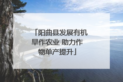 阳曲县发展有机旱作农业 助力作物单产提升