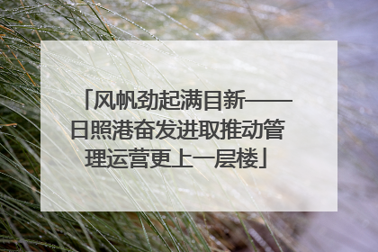风帆劲起满目新——日照港奋发进取推动管理运营更上一层楼