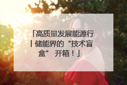 高质量发展能源行丨储能界的“技术盲盒” 开箱！