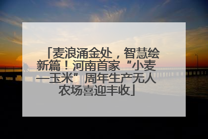 麦浪涌金处，智慧绘新篇！河南首家“小麦—玉米”周年生产无人农场喜迎丰收