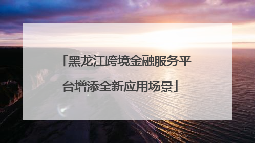 黑龙江跨境金融服务平台增添全新应用场景