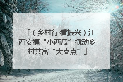 （乡村行·看振兴）江西安福“小西瓜”撬动乡村共富“大支点”