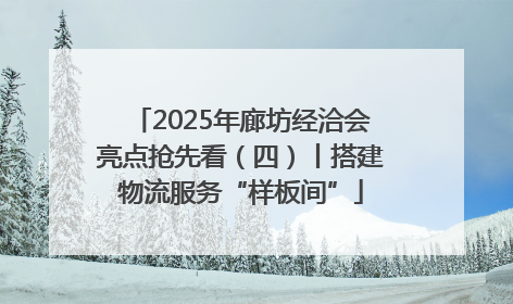 2025年廊坊经洽会亮点抢先看（四）丨搭建物流服务“样板间”