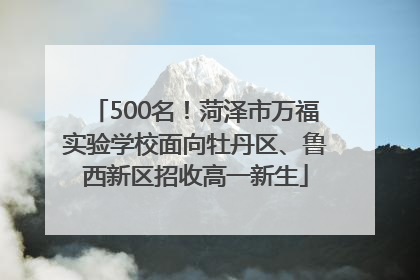 500名！菏泽市万福实验学校面向牡丹区、鲁西新区招收高一新生