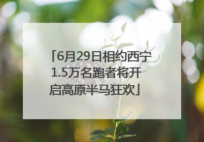 6月29日相约西宁 1.5万名跑者将开启高原半马狂欢